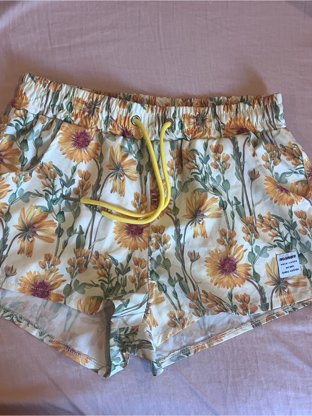 Cottagecore Floral Sunflower Drawstring Athletic Shorts - Extremely Lightweight